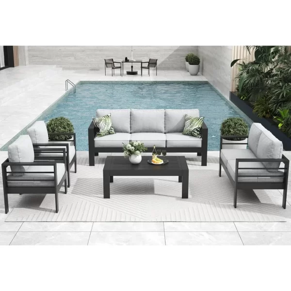 5 Pieces Modern Aluminum Patio Furniture Set - Image 2