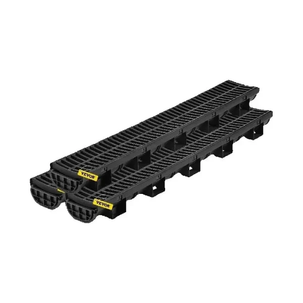 SucceBuy Drainage Trench Driveway Channel Drain With Plastic Grate 3-5 Pack