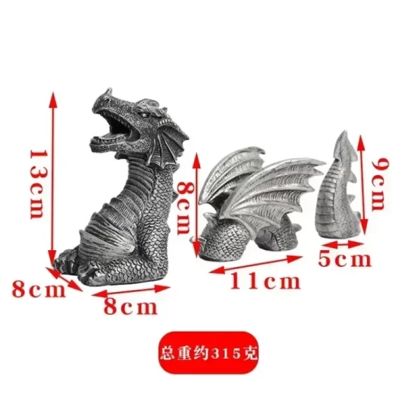 Solar Powered Outdoor Garden Dragon Statue Lovely Meditation Resin Crafts - Image 28