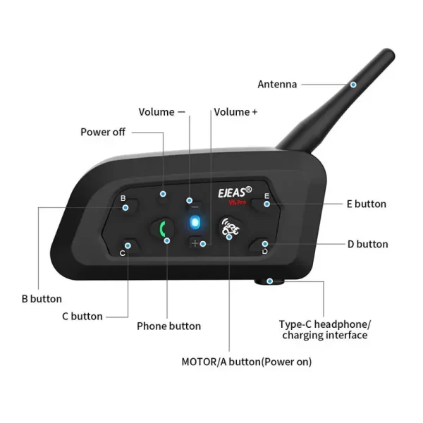 EJEAS Only Official Oversea Store V6PRO+ Motorcycle Intercom Helmet Bluetooth5.1 - Image 12