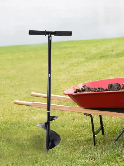 Manual Hand Earth Auger Fence Post Drill Soil Digger T-shaped Hole Borer Digger