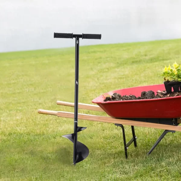 Manual Hand Earth Auger Fence Post Drill Soil Digger T-shaped Hole Borer Digger