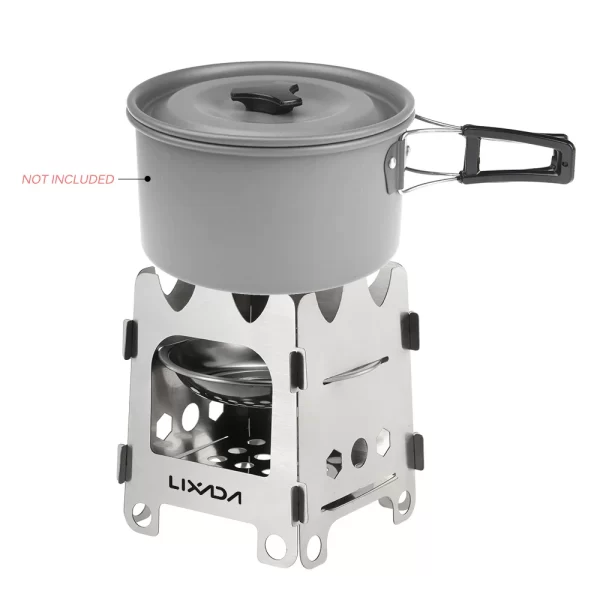 Lixada Titanium Outdoor Camping Stove Portable Ultralight Folding Wood Stove - Image 2