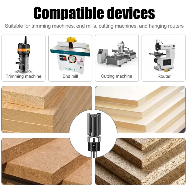 1pc 6mm 1/4"Shank Bearing Straight Router Bit - Image 3