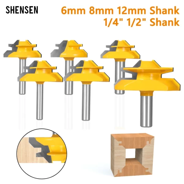 1Pc 45° Degree Lock Miter Router Bit