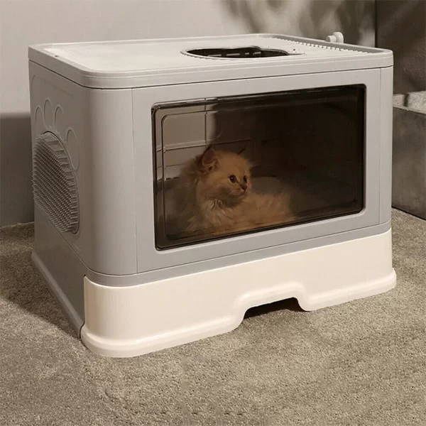 Large Hooded Cat Litter Box Tray Drawer Type
