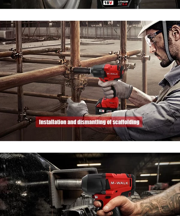 M-WALK Electric Impact Wrench 1300N. Power Wrench For 18V Milwaukee Battery Pin - Image 16