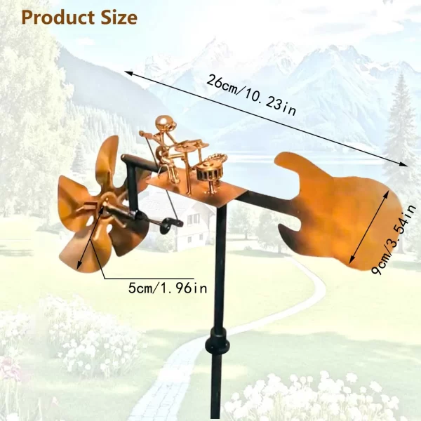 2025 New Metal Drummer Windmill Statue - Image 6