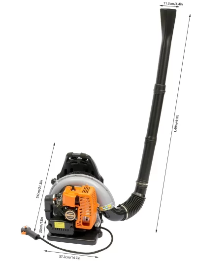Gasoline-Powered Backpack Leaf Blower, 65CC Engine,2.7KW Power, Air-Cooled System
