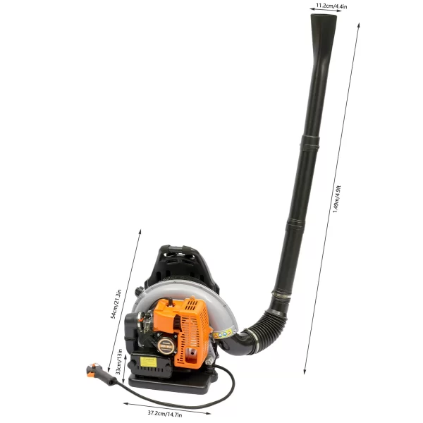 Gasoline-Powered Backpack Leaf Blower, 65CC Engine,2.7KW Power, Air-Cooled System
