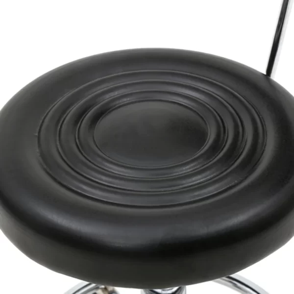 Round Shape Adjustable Salon Stool with Back and Line Black - Image 6
