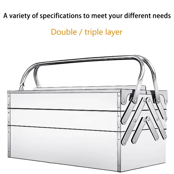 Cantilever Tool Box Rustproof High Hardness Retractable Portable Folding - Image 3