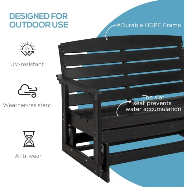 2-Person Outdoor Glider Bench Patio Double Swing Rocking Chair - Image 6
