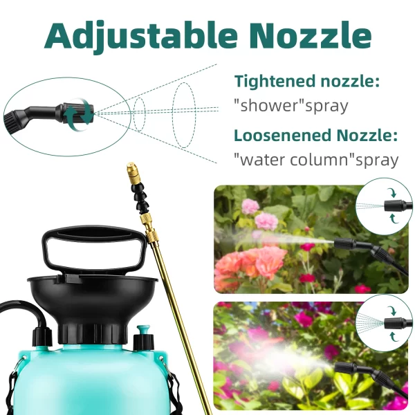 Deli 8L Garden Pressure Sprayer,Durable and Adjustable Spraying Tool - Image 4