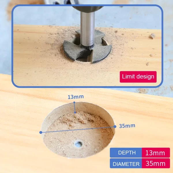 NEW Diameter 35mm Adjustable Carbide Drill Bits Hinge Hole Opener Boring Bit - Image 2
