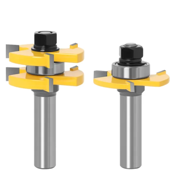 2PCS  1-7/8" T&G ASSEMBLY 3 Teeth Tenon Square Tooth Floor Splicing Cutter Router Bits - Image 13