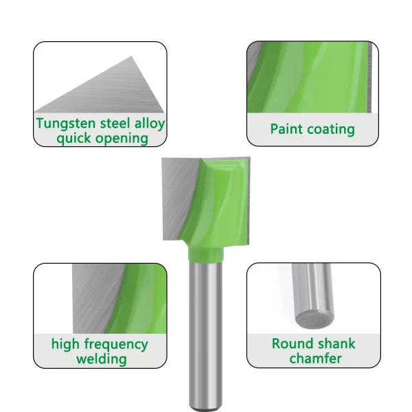 LAVIE 1/4 Shank Cleaning Bottom Bit Straight Router Bit Set - Image 6