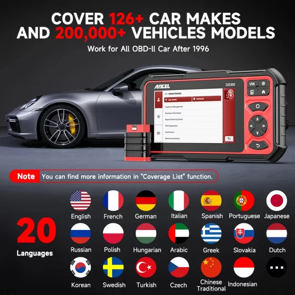 ANCEL DS300 OBD2 Car Scanner Bluetooth Auto All System Diagnostic Tool - Image 5