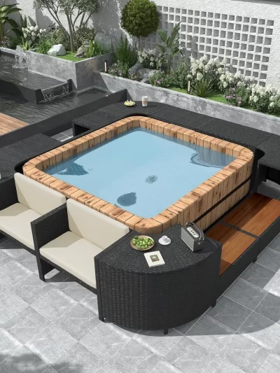 Patio Furniture Set, Spa Surround Outdoor Rattan Sofa Set
