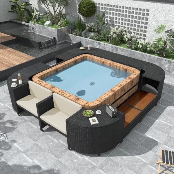 Patio Furniture Set, Spa Surround Outdoor Rattan Sofa Set