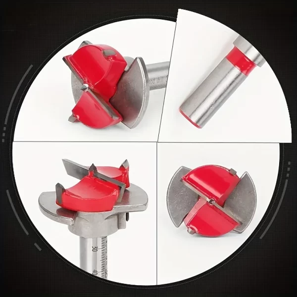 Woodworking Hole Opener Set Positioning Hard Alloy Flat Wing Drill Adjustable Hinge Hole Expander 15-35mm - Image 4