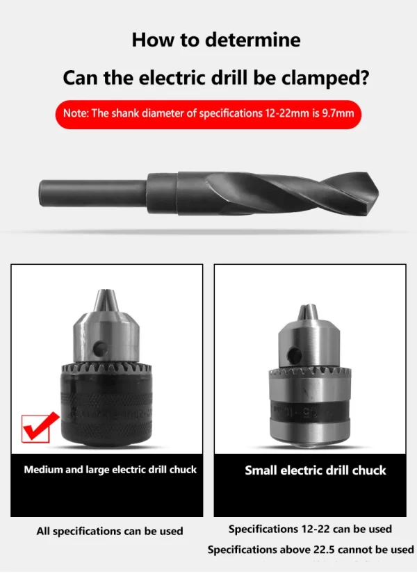 Twist Drill Bit 1PC 12mm-40mm 1/2" inch Dia Reduced Shank HSS Twist Drill Bit 12/13/14/15/16/17/18/19/20/21/22/23/24/25/26/28/30 - Image 11