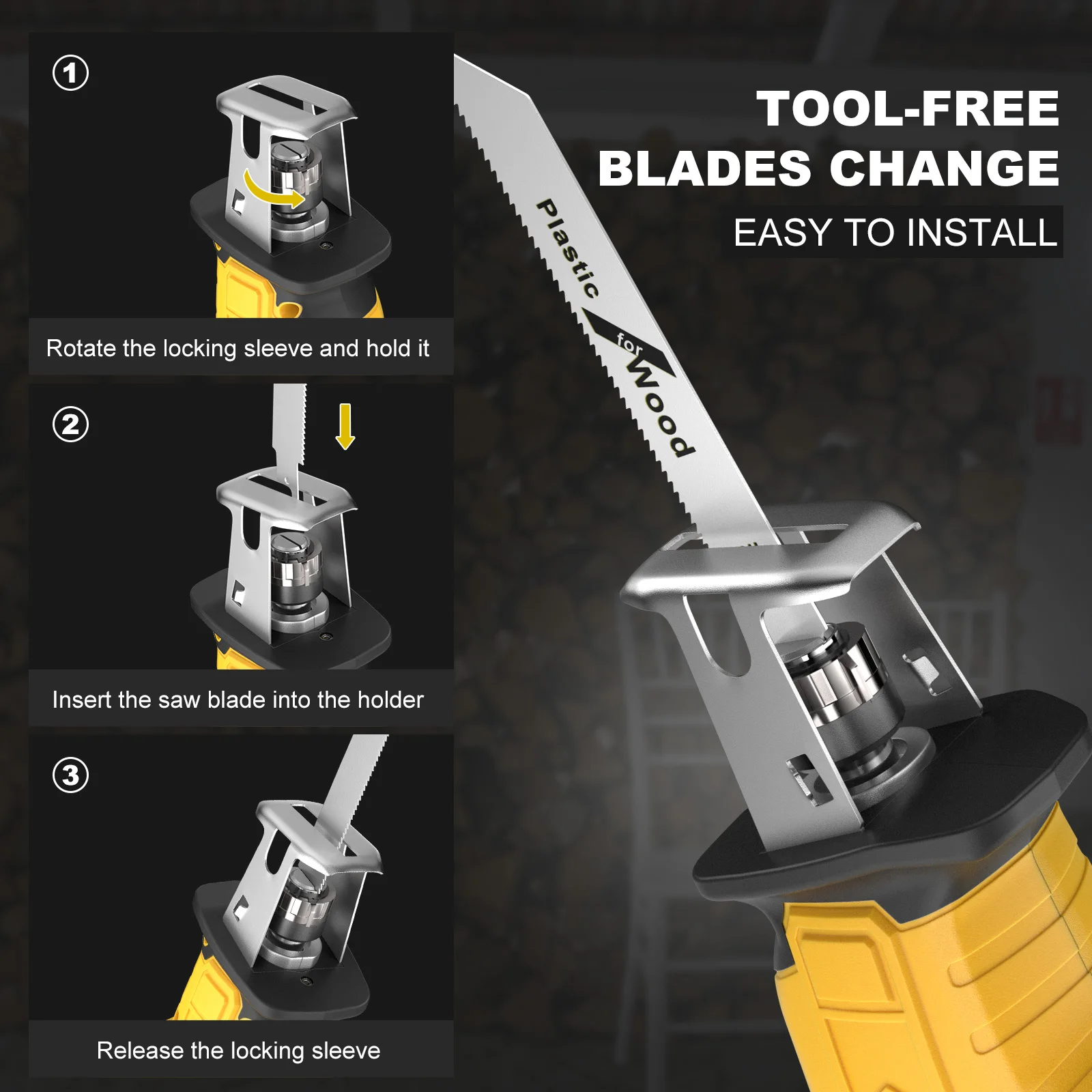 Cordless Reciprocating Saw For DEWALT DCB200 18V Battery Portable Electric Saw - Image 4