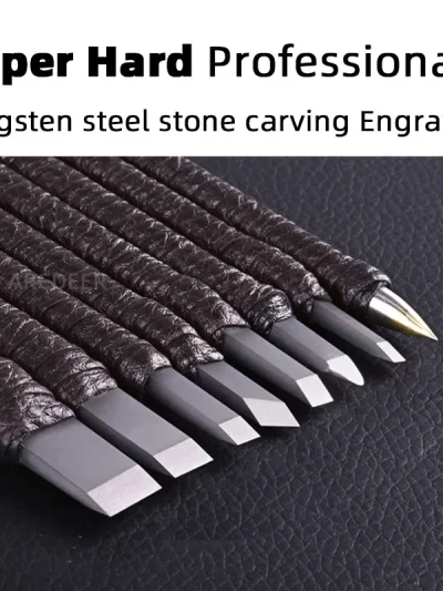 3/8/10 Pcs Tungsten Steel Stone Engraving Kit Professional Chisel Wood