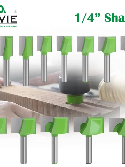 LAVIE 1/4 Shank Cleaning Bottom Bit Straight Router Bit Set