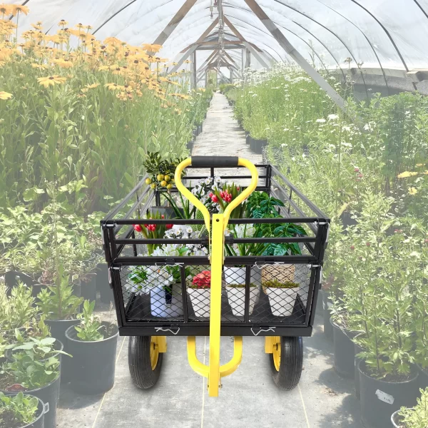LZBEITEM Steel Garden Cart, Heavy Duty 1400 lbs Capacity, with Removable Mesh Sides - Image 8