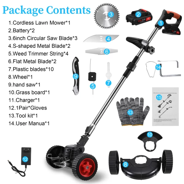 Foldable Grass Trimmer 21V 1300mAh Efficient And Durable Electric Mower - Image 6
