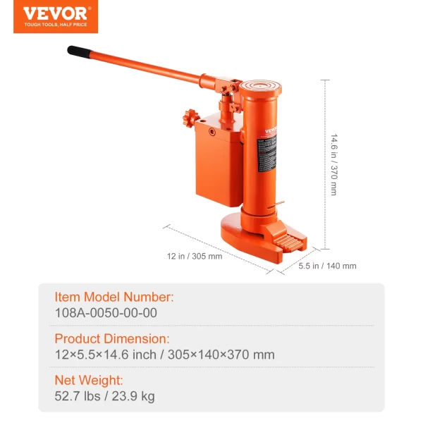 SucceBuy Hydraulic Toe Jack 2.5 Ton On Toe Toe Jack Lift 5 Ton Top Lift Capacity Machine Jack 0.8-5.3 in Toe Height 8.9-13.4 Top - Image 7