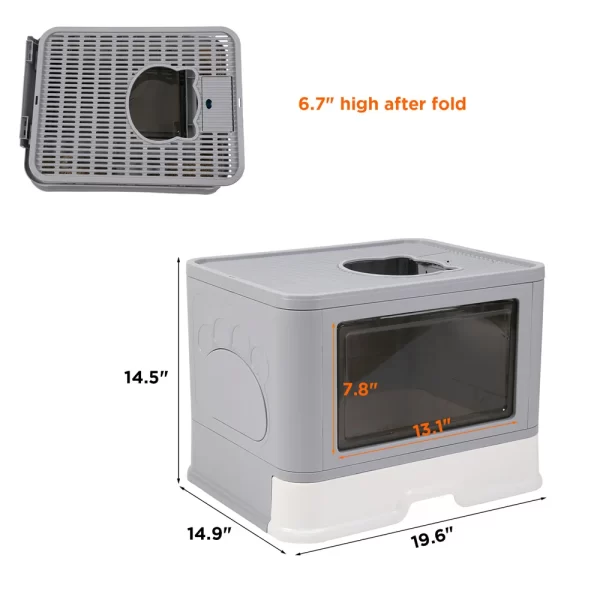 Large Hooded Cat Litter Box Tray Drawer Type - Image 13