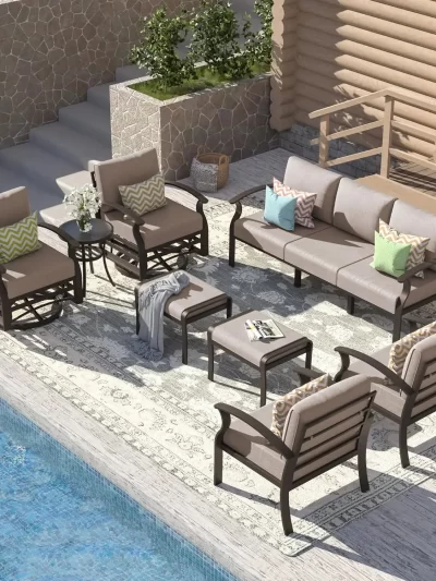 Aluminum Patio Furniture Set  Outdoor Furniture Patio Sectional Sofas Patio