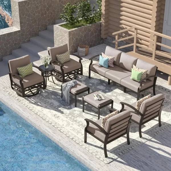 Aluminum Patio Furniture Set  Outdoor Furniture Patio Sectional Sofas Patio