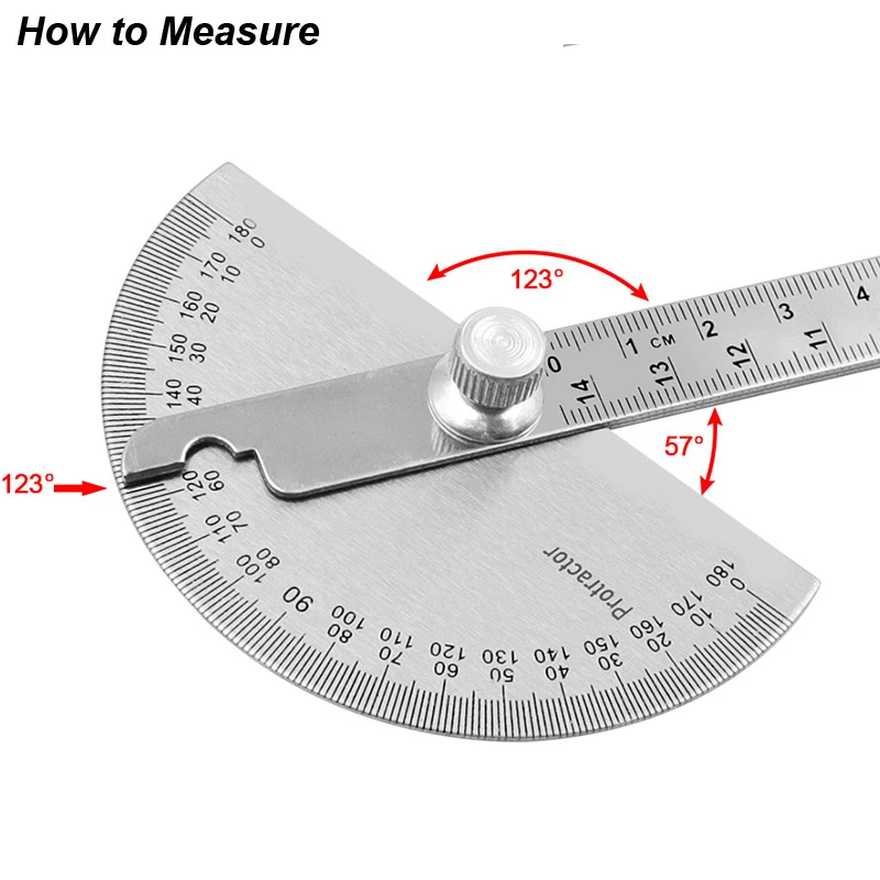 Angle Meter Measure Protractor Ruler Metal Finder 180 Degree Guage - Image 3