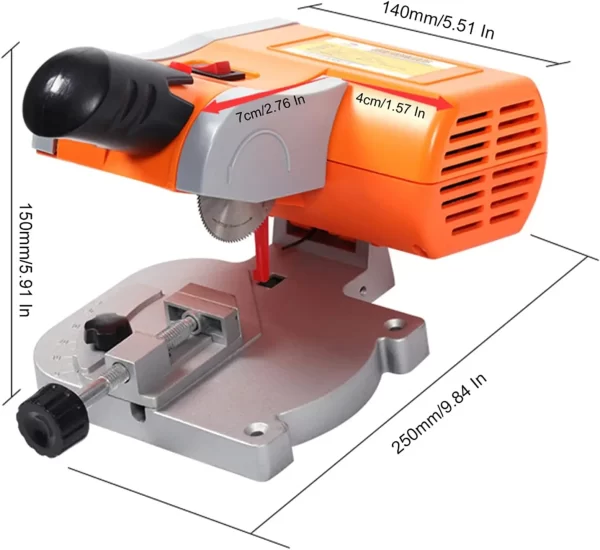Mini Bench Cut-off Miter Saw Set 110V Power with 2" Blade 1/2" Cuting Depth Cutter - Image 3