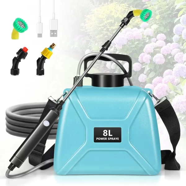 Shoulder Style Electric Sprayer 8L Watering Can With Spray Gun USB Rechargeable