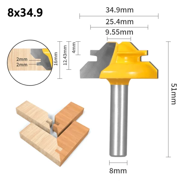 1Pc 45° Degree Lock Miter Router Bit - Image 17