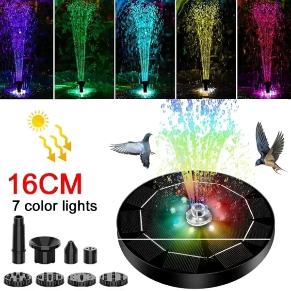 Fountain Light 7 Colors LED Light Solar Fountain Light Rotating Fountain - Image 6