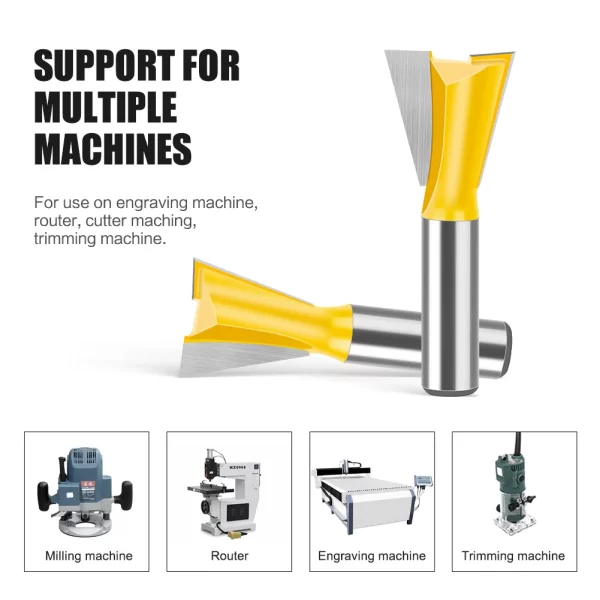 1Pcs 6mm 12mm Shank Dovetail Joint Router Bits Set Dovetail Joint Router Bits Set - Image 28