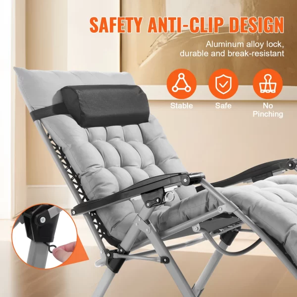 VEVOR Zero Gravity Chair Zero Gravity Recliner Lounge Chair Adjustable - Image 5