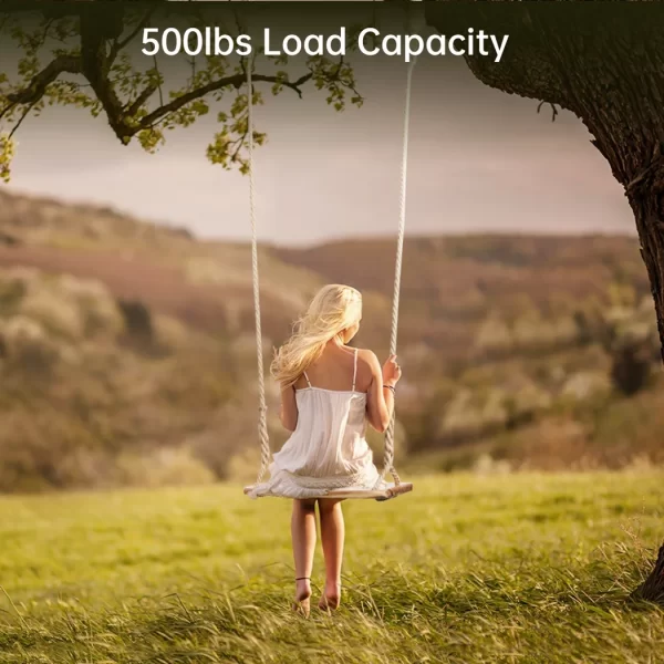 Wooden Tree Swing 500lbs Load Capacity Wooden Swing For Kids Adults Adjustable Height Waterproof
