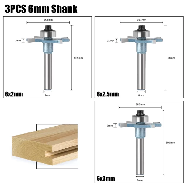 Wood Router 1/4in 6mm Shank Straight End Mill Trimmer Cleaning Flush Trim Corner Round Cove Box Bits - Image 14