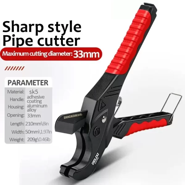 DELIXI ELECTRIC Pipe Cutter，Pipe Scissors SK5 Material Ratchet Cutter PVC/PU/PP/PE Hose Cutting - Image 8