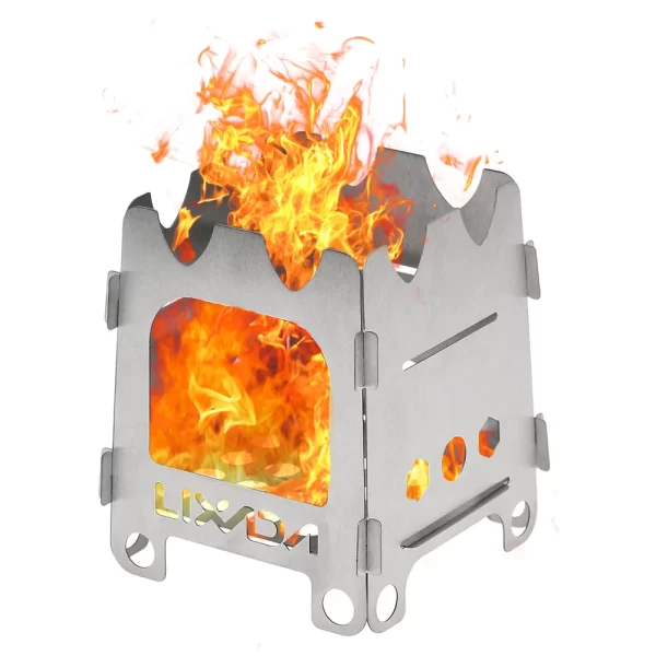 Lixada Titanium Outdoor Camping Stove Portable Ultralight Folding Wood Stove