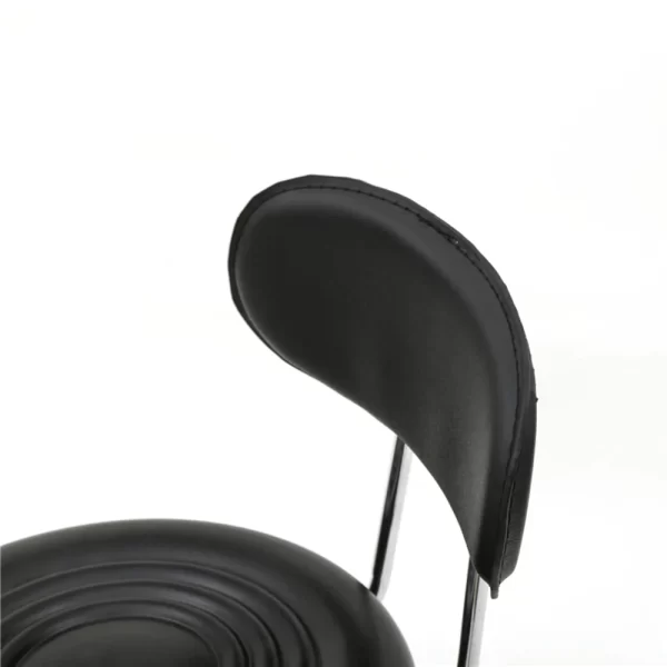 Round Shape Adjustable Salon Stool with Back and Line Black - Image 5