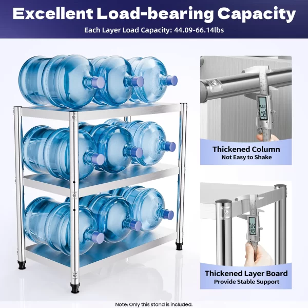 3-Tier Stainless Steel Multifunctional Food Prep Worktable - Image 8