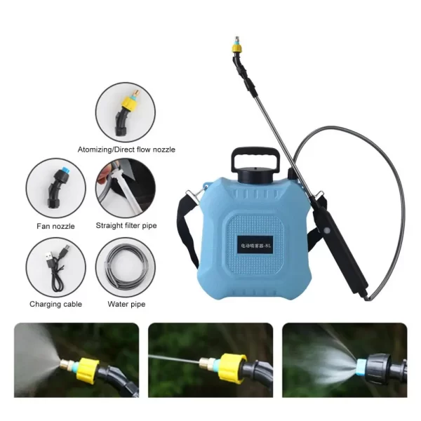 5L/8L Garden Electric Sprayer Backpack Sprayer with Shoulder Strap Telescopic Wand 2 Nozzles Battery Powered Sprayer - Image 18