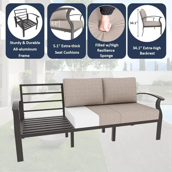 Aluminum Patio Furniture Set  Outdoor Furniture Patio Sectional Sofas Patio - Image 2